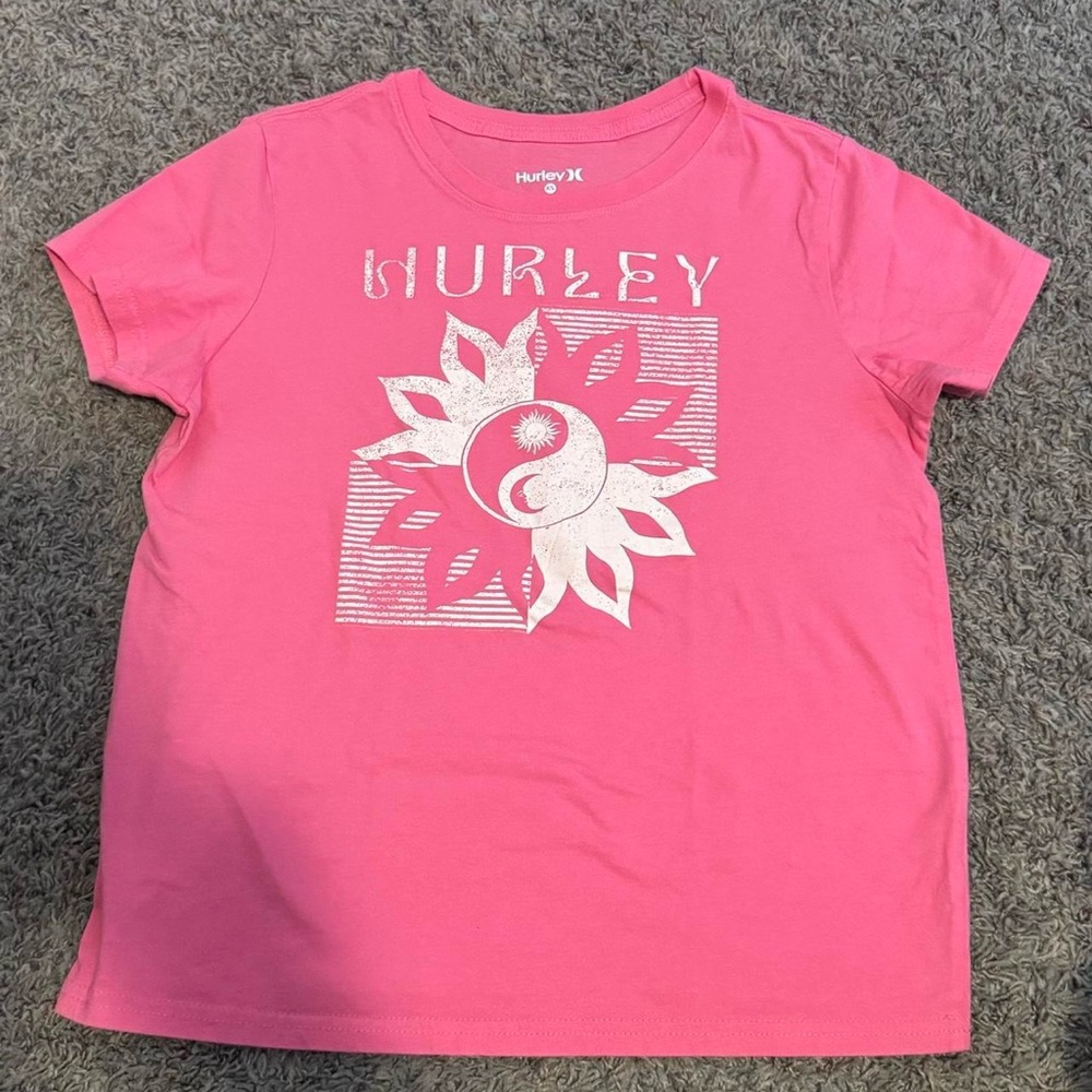 Hurley Kids T-Shirt in Vibrant Pink with Graphic Design